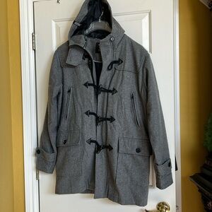 Mens hooded zip up long coat by Timberland